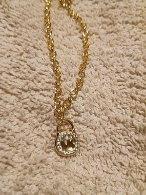 MICHAEL KORS Sterling Silver Mother of Pearl Lock Chain Bracelet NWT. OBO